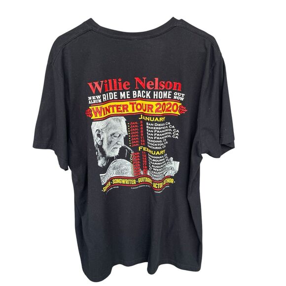 Willie Nelson Concert Shirt‎ Adult 2X XXL Ride Me Back Home 2020 Country Music - Picture 2 of 11